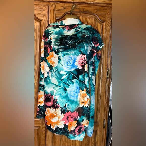 Peacock, Butterflies, and Flower Scarf 26” x 70” - Picture 1 of 6